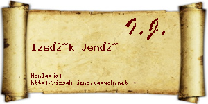 Izsák Jenő névjegykártya