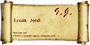 Izsák Jenő névjegykártya