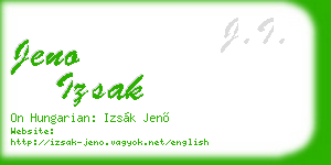 jeno izsak business card