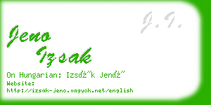 jeno izsak business card